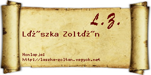 Lászka Zoltán névjegykártya